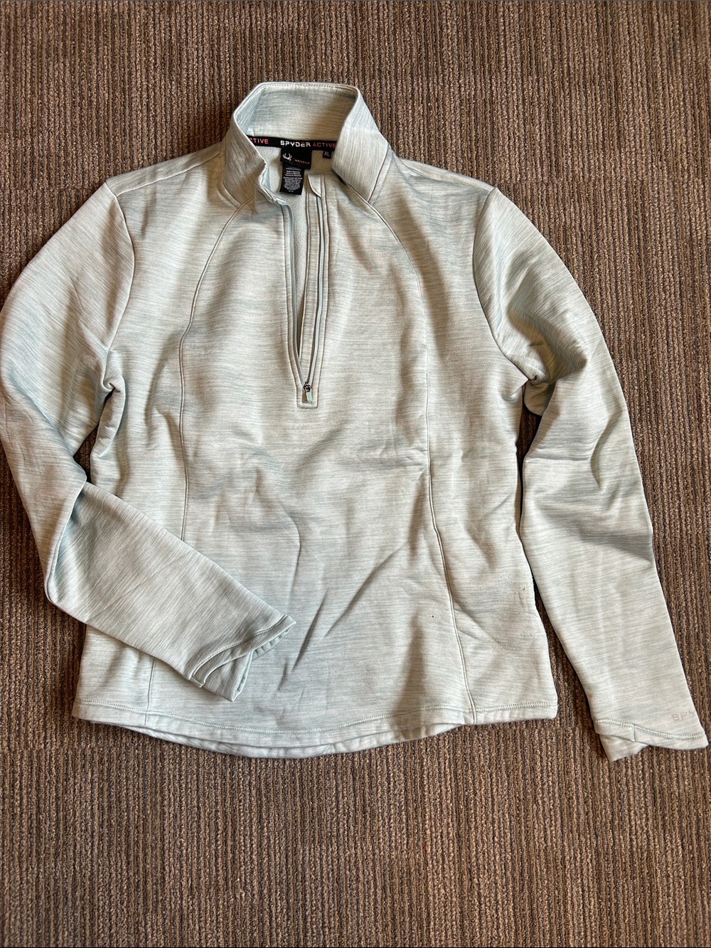 Spyder Heathered Pale Green Quarter-Zip Pullover